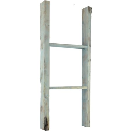 Ekena Millwork 15"W x 36"H x 3 1/2"D Vintage Farmhouse 2 Rung Ladder, Barnwood Decor Collection, Driftwood Blue DECR015X036X04LDRBU